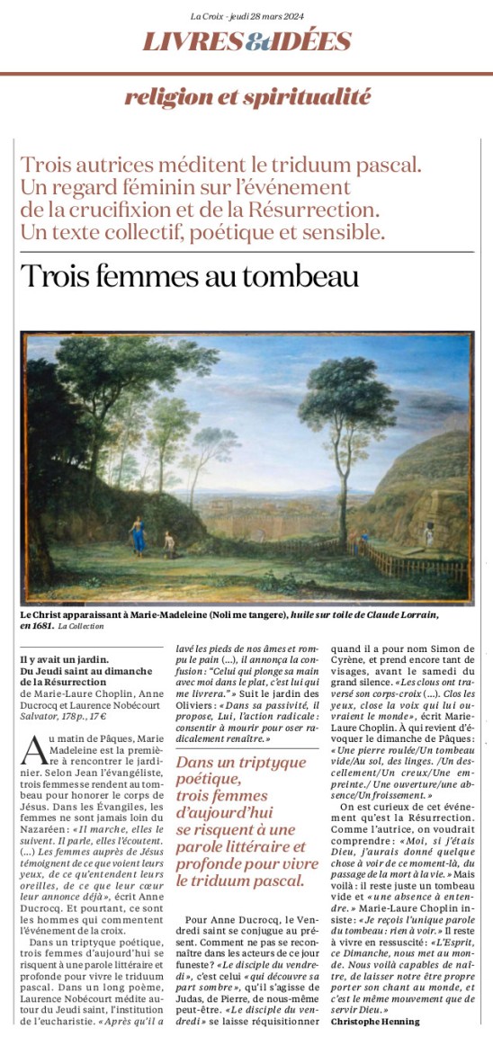 28.03.2024 - La Croix article